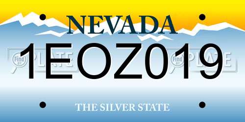 1EOZ019 Nevada License Plate