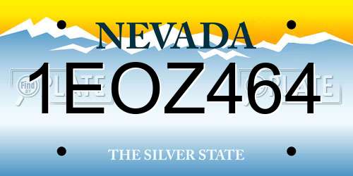 1EOZ464 Nevada License Plate