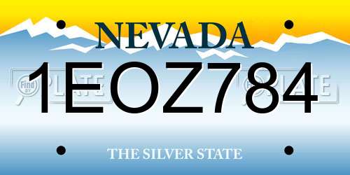 1EOZ784 Nevada License Plate