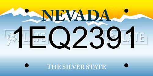 1EQ2391 Nevada License Plate