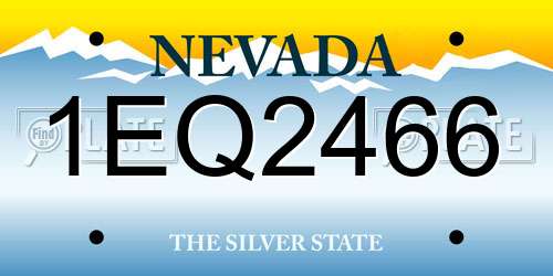 1EQ2466 Nevada License Plate