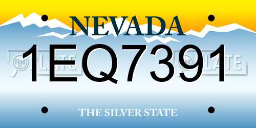 1EQ7391 Nevada License Plate