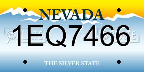 1EQ7466 Nevada License Plate