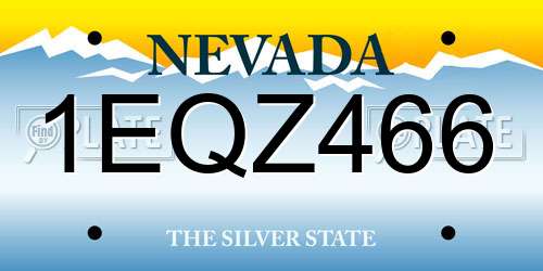 1EQZ466 Nevada License Plate