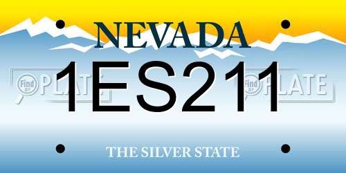 1ES211 Nevada License Plate