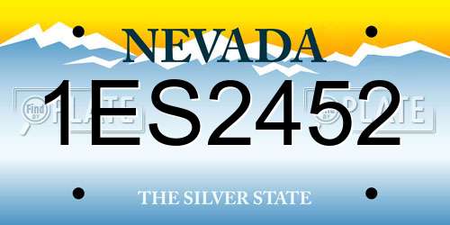 1ES2452 Nevada License Plate