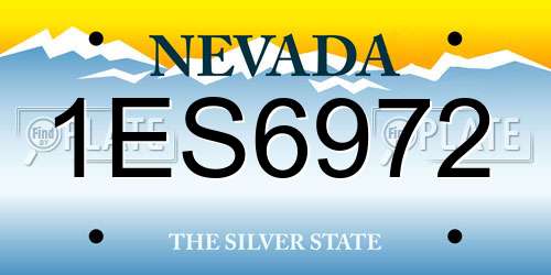 1ES6972 Nevada License Plate