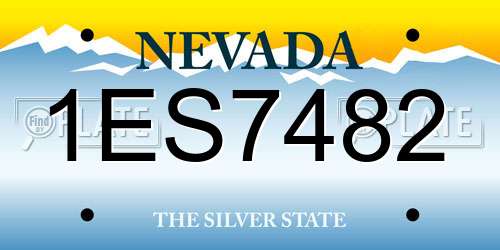 1ES7482 Nevada License Plate