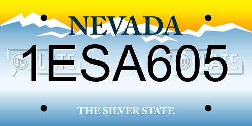 1ESA605 Nevada License Plate