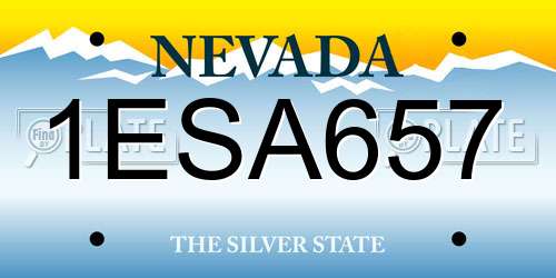 1ESA657 Nevada License Plate