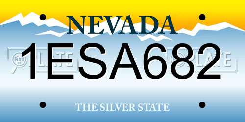 1ESA682 Nevada License Plate