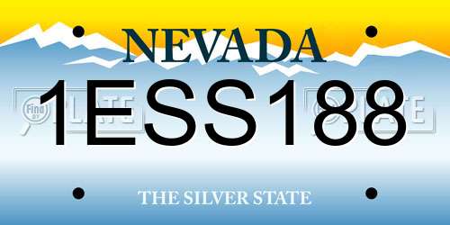 1ESS188 Nevada License Plate