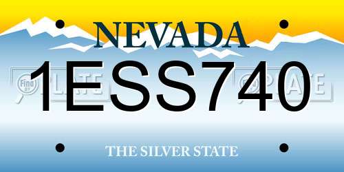 1ESS740 Nevada License Plate