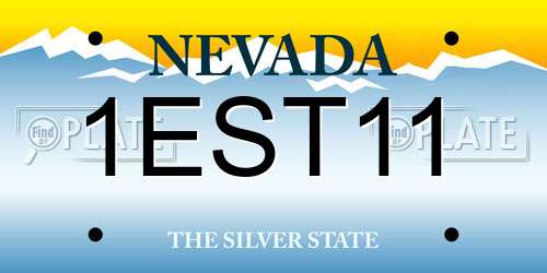 1EST11 Nevada License Plate