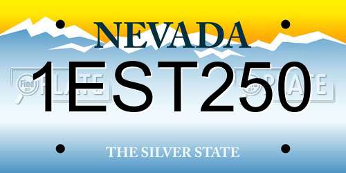1EST250 Nevada License Plate