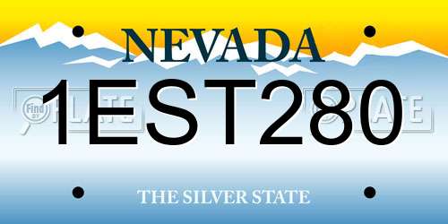 1EST280 Nevada License Plate