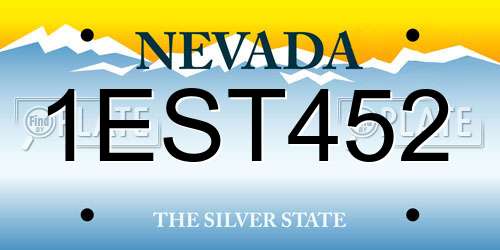 1EST452 Nevada License Plate