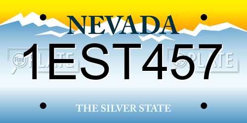 1EST457 Nevada License Plate