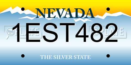 1EST482 Nevada License Plate