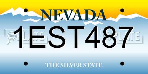 1EST487 Nevada License Plate
