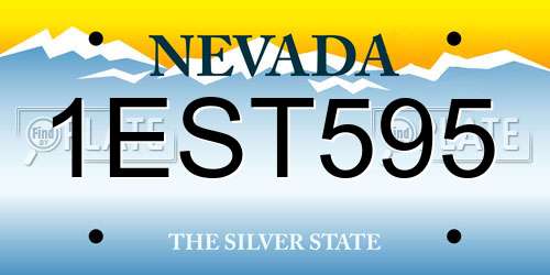 1EST595 Nevada License Plate