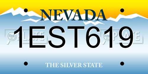 1EST619 Nevada License Plate