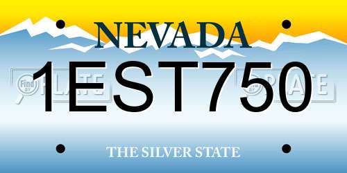 1EST750 Nevada License Plate