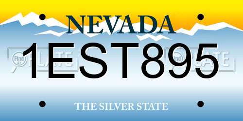 1EST895 Nevada License Plate