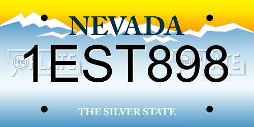 1EST898 Nevada License Plate
