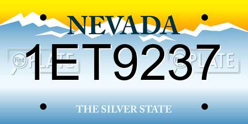 1ET9237 Nevada License Plate