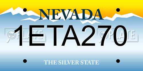 1ETA270 Nevada License Plate