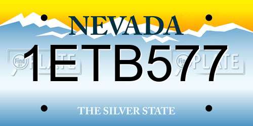 1ETB577 Nevada License Plate