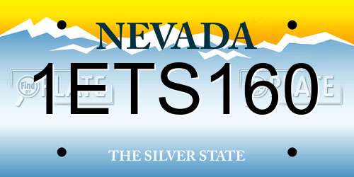 1ETS160 Nevada License Plate