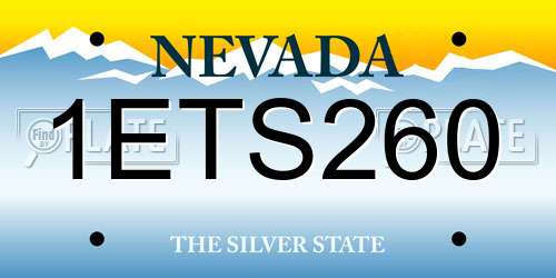 1ETS260 Nevada License Plate