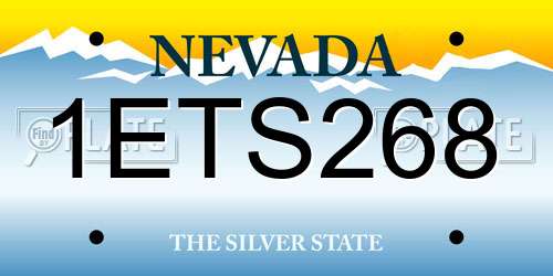 1ETS268 Nevada License Plate