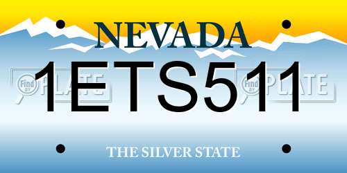 1ETS511 Nevada License Plate