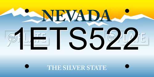 1ETS522 Nevada License Plate