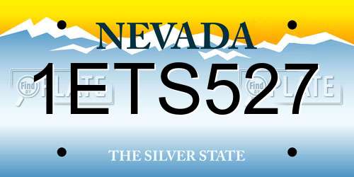 1ETS527 Nevada License Plate