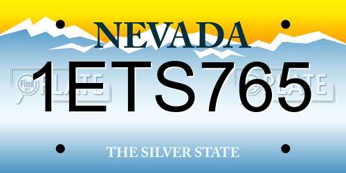 1ETS765 Nevada License Plate