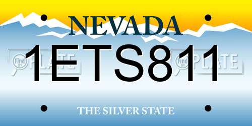 1ETS811 Nevada License Plate