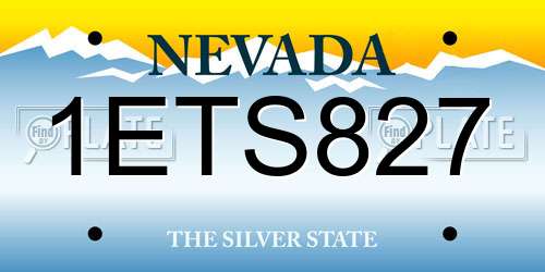 1ETS827 Nevada License Plate