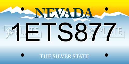 1ETS877 Nevada License Plate
