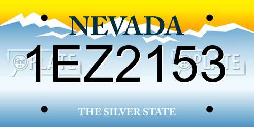 1EZ2153 Nevada License Plate