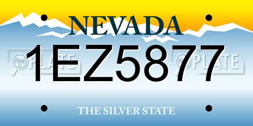 1EZ5877 Nevada License Plate