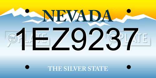 1EZ9237 Nevada License Plate