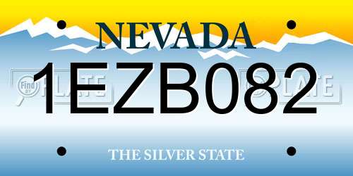 1EZB082 Nevada License Plate