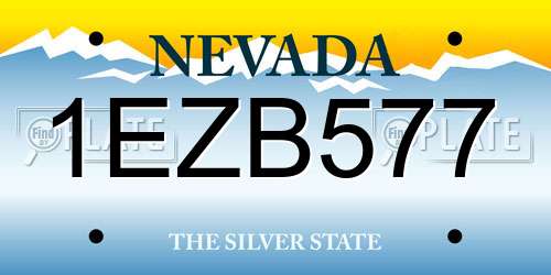 1EZB577 Nevada License Plate