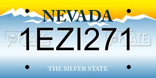 1EZI271 Nevada License Plate
