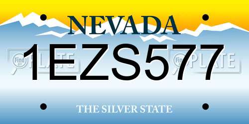 1EZS577 Nevada License Plate