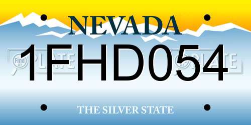 1FHD054 Nevada License Plate